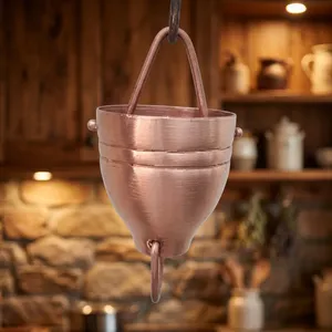 Chaîne de pluie décorative en cuivre pour gouttière, cascade extérieure pour jardin et maison, chaîne de récupération d'eau de pluie suspendue - Product Image 5