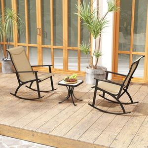 Ensemble de chaises et table de bistrot robustes avec dossier haut et plateau en bois-plastique - Product Image 3