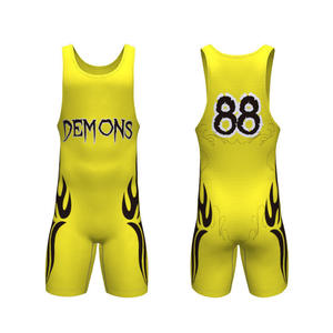Traje de Lucha Libre con Bloques de Color Negro, Rojo y Azul, Ajuste de Compresión, Uniforme de Equipo Personalizado, Ropa Deportiva sin Mangas para Entrenamiento de Lucha Libre - Product Image 6