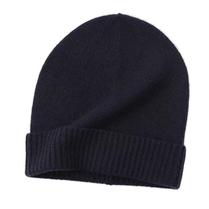 Custom Embroidery logo Unisex 100% Real Cashmere Beanie for <b>Man</b> <b>Winter</b> <b>Hat</b> High Quality Rib Design - Product Image 2