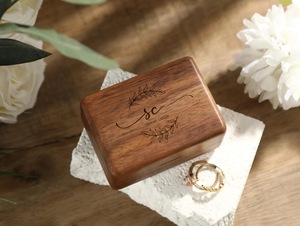 Boîte en bois rectangulaire écologique pour le rangement de bijoux et cadeaux - Intérieur doux pour articles délicats - Noël, Nouvel An chinois, décoration de table - Product Image 5