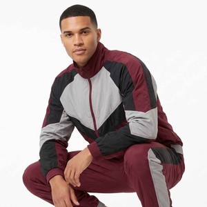 OEM Custom LOGO <b>Embroidery</b> Two Piece Zip up Jacket Long <b>Set</b> with Reflective Polyester Windbreaker Tracksuits for Men - Product Image 4