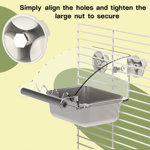 Comedero para Pájaros con Percha para Moler, Tazón de Acero Inoxidable Antisalpicaduras, Dispensador de Comida y Agua para Jaula, Sin Desorden, para Periquitos y Ninfas - Product Image 5