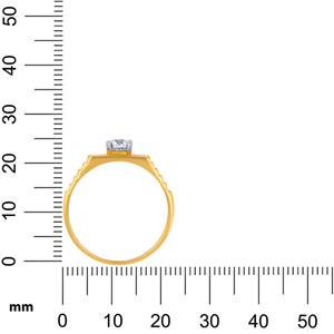 Sparkling Bond <b>Men</b> Solitaire <b>Ring</b> Premium Round Cut Lab Grown Diamond Solitaire <b>Ring</b> with Contemporary Split Band Yellow Gold - Product Image 5