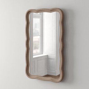 Fleurs irrégulières cadres en bois miroir mural maquillage salon chambre <span class=keywords><strong>salle</strong></span> <span class=keywords><strong>de</strong></span> <span class=keywords><strong>bain</strong></span> 2 couleurs rétro fait vieux meubles - Product Image 2