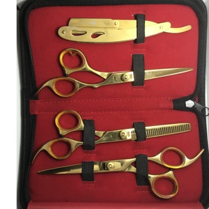 Hot Selling Stainless Steel <b>Barber</b> salon Shear & Hair Cutting Scissor Beauty Type Thinning Scissors <b>set</b> kit - Product Image 1