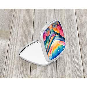 Colorful Brunia Compact Travel <b>Makeup</b> <b>Mirror</b> Handheld Folding Pocket for Women and Girls Gift - Product Image 2