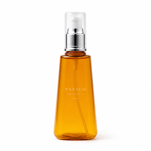 Luxury Tapered PET 100ml Amber Cosmetic Pump Bottle With Gold Pump For Serum Cleansing Oil Skincare Vietnam Factory Manufacture - Product Image 1