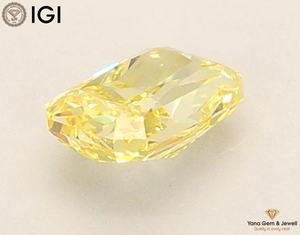 Diamant de laboratoire cultivé CVD de 1,00 carat, taille brillant radieux, couleur jaune vif fantaisie certifiée IGI, clarté VVS2, pour bague moderne - Product Image 4