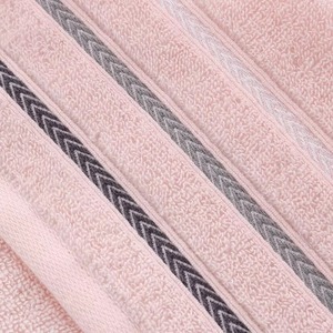 Serviette de toilette brodée sur mesure en coton premium, serviette de bain OEM, marque privée, vente en gros, meilleur prix, serviette de toilette rayée en coton - Product Image 5