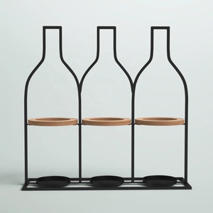 Estante para Botellas de Vino de Triple Arco con Diseño de Marco Metálico para 3 Botellas, Exhibición de Barra, Almacenamiento para Restaurante y Hogar - Product Image 2