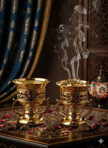 Elegant Arabic <b>Oud</b> <b>Bakhoor</b> Incense Burner for Religious Home Aromatherapy and Middle Eastern Interior Eco-Friendly Design - Product Image 3