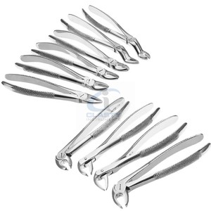 Kit de 7 instruments chirurgicaux dentaires pédiatriques, forceps d'extraction manuels, acier inoxydable, certifié ISO, OEM - Product Image 4