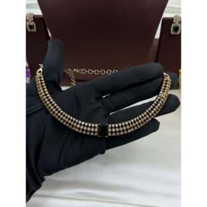 Indian Ethnic Komal Victorian Premium Hasli Gold Plated Bridal Earring <b>Set</b> - Product Image 3
