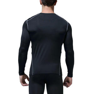 T-shirt de compression à manches longues pour hommes, personnalisé, vierge, pour l'entraînement, le basketball, les vêtements de sport, la gym, vente en gros - Product Image 2