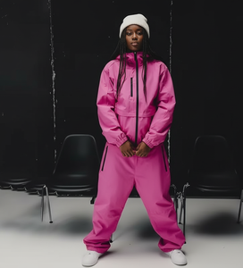 Custom <b>Polyester</b> Reflective Waterproof Windproof Nylon Jacket and Track Pants Zip up Blank Oversized <b>Jogger</b> Sets Nylon Tracksuit - Product Image 4