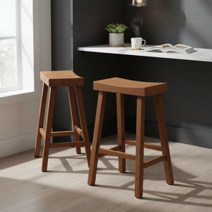 เก้าอี้บาร์ทรงสูง ไม้ยางพาราแท้ ทรงกลม ทันสมัย เรียบง่าย เฟอร์นิเจอร์บ้าน ทนทาน น้ำหนักเบา - Product Image 5