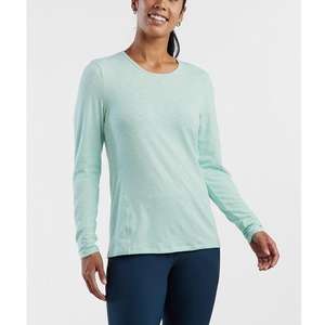 T-shirts à manches longues pour femmes, coupe ajustée, col rond, basiques, unis, printemps automne, vente en gros - Product Image 4