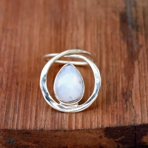 925 Sterling <b>Silver</b> Vintage Spiral Statement <b>Ring</b> Handmade June Birthstone for Certified Women's Anniversary Gift - Product Image 6