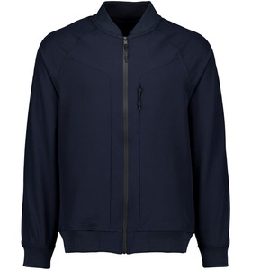 Chaqueta Bomber de Color Sólido para Hombre, Cierre de Cremallera, Cuello Alto, Estilo Casual, Ropa de Otoño, 100% Poliéster, Corte Regular - Product Image 1