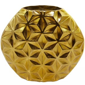 Modern <b>Gold</b> Geometric <b>Vase</b> 13.85 In Width 12.90 In Height Decorative Art Piece - Product Image 3