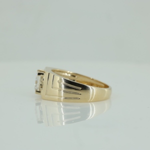 Fashion 925 <b>Silver</b> 18K Gold Plated Anti Tarnish <b>Men's</b> <b>Rings</b> Round Cut 1CT VVS1 GRA Certified Moissanite Jewelry - Product Image 3