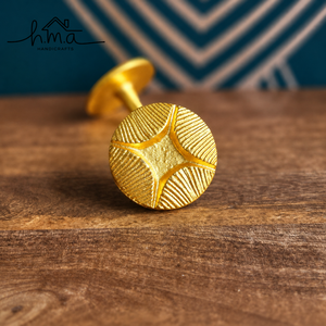 Modern <b>Gold</b> Brass Round Knob Geometric Textured Pattern Decorative Cabinet <b>Drawer</b> <b>Pull</b> Handle Luxury Furniture Door Hardware - Product Image 1