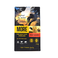 Sachet Doypack pour aliments pour animaux de compagnie avec impression en héliogravure haute définition, fermeture éclair refermable et soufflet de fond carré