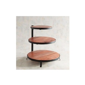 Support à gâteaux en bois rustique pour gâteaux de mariage, gâteaux d'anniversaire, cupcakes, pâtisseries et présentation de table de desserts décorative - Product Image 3