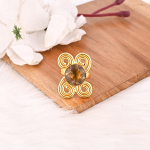Smoky Hydro Fashion <b>Ring</b> Handmade Gemstone Jewelry for Women - Product Image 3
