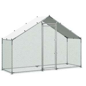 Gallinero Grande de Metal, 9.8 x 3.3 x 6.6 pies, Cubierta Impermeable, Estructura Resistente, Techo de Campana, Gallinero con Corral para Aves de Corral - Product Image 1