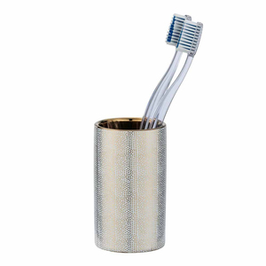 Vintage Brushed Stainless Steel <b>Toothbrush</b> <b>Holder</b> Stand Metal Bathroom Vanity Countertop Organizer For Home Hotel Use Best Price - Product Image 5