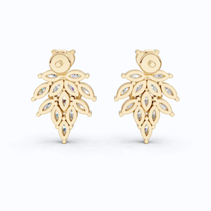 Pendientes de Diamantes Cultivados en Laboratorio con Forma de Hoja Marquise, 1.92 CTW, Certificados por IGI, Chapados en Rodio, Oro Sólido de 14K, Blanco Lujo D - Product Image 4