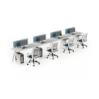 Mobilier moderne de poste de travail de bureau pour 2 personnes Bureau d'ordinateur pour le travail collaboratif Table de poste de travail pour plusieurs personnes