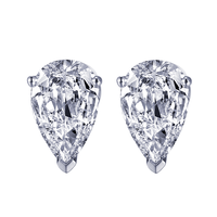 Pendientes Clásicos de Plata de Ley 925 Chapados en Oro con Moissanita, Aspecto de Diamante Brillante, Corte Excelente, Regalo para Mujer, Boda, Fiesta