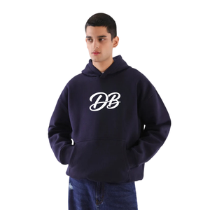 Sudadera con Capucha Oversize Azul Marino Personalizada con Logo para Mujer, de Forro Polar Grueso, Estilo Streetwear con Hombros Caídos, Venta al por Mayor - Product Image 5