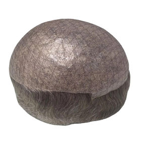 Toupee y Peluca de Cabello Humano Gris de Piel Fina, 100% Cabello Remy Indio, Rizado Kinky Yaki, Calidad Premium, Taz Hair Bangladesh, Trama Única - Product Image 1