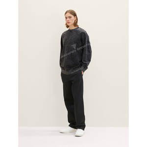 เสื้อสเวตเชิ้ตคอกลมสองด้าน ผ้าถักระบายอากาศ ซักกรด 100% ผ้าฝ้ายพิมพ์ลาย ทรงหลวม สไตล์ญี่ปุ่น สีพื้น สำหรับผู้ชาย - Product Image 3