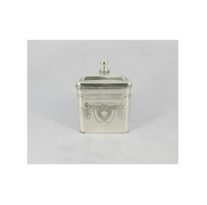 Modern Silver Electroplated Metal Canister for Dry Fruits Chocolates and Snacks with Contemporary Decorative Appeal - Product Image 1