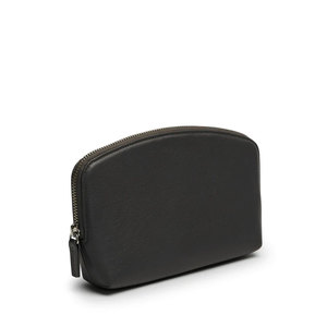 WEELZEN SPORTS Personalized Black Genuine Leather Geometric Pattern Mini Zipper Coin Bag Key Case Eco-Friendly High Quality Gift - Product Image 1