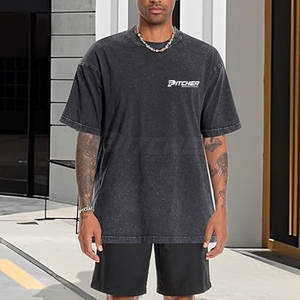 Camiseta de Moda con Lavado Ácido para Hombre, Estilo Premium, Transpirable, de Algodón, Informal, para Uso Diario - Product Image 2