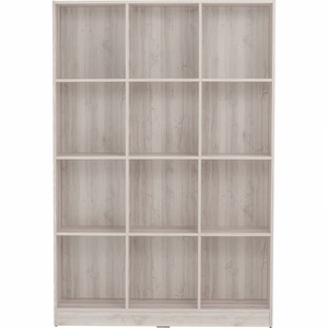 Gray Wood Grain <b>Bookcase</b> Storage Cabinet <b>Open</b> Shelf Organizer for Home Office Library - Product Image 3