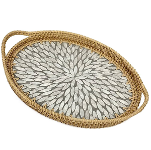 ถาดเก็บของหวายลายมุก สำหรับงานแต่งงานและใช้ในบ้านช่วงรอมฎอน 2 ชิ้น ถาดเก็บของหวายลายมุก - Product Image 6