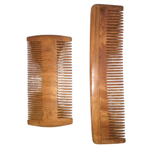 Neem Wood Dual Action Tooth Comb for <b>Beard</b> and Hair Grooming & Scalp Massage - Product Image 2