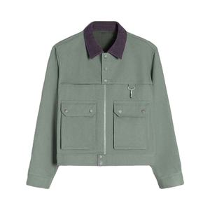 Veste de travail personnalisée en tissu, vestes décontractées tissées avec logo, doublées, vintage, décoration vintage, toile pour hommes pour le printemps - Product Image 1