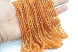 Cuentas con forma de neumático facetado granate Spessartite 4-5mm 16 pulgadas Fanta granate cuentas facetadas para la fabricación de joyas - Product Image 3