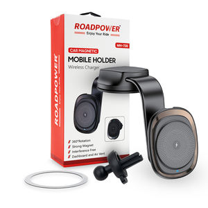 Support magnétique sans fil pour téléphone Roadpower (RP-MH-728) avec charge rapide, 360° °   Support rotatif pour grille d'aération/tableau de bord avec fixation robuste - Product Image 5