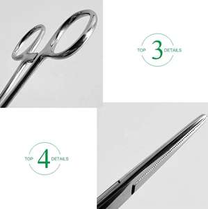 Tijeras rectas de acero inoxidable para pesca, pinzas hemostáticas manuales con bloqueo de codo, instrumentos para sujetar toallas de pelo, uso hospitalario - Product Image 5