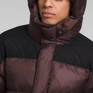 Men Hooded Puffer <b>Jacket</b> Color Blocking Windproof Polyester Winter Coat Casual Outdoor Wear Regular Fit Thick <b>Padding</b> Zipper - Product Image 5