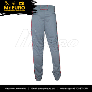 กางเกงกีฬาผ้าโพลีเอสเตอร์สีเทาทรงสลิมฟิตสำหรับทุกเพศ ยี่ห้อ Mr.EURO  ลายแถบข้างสีแดง  แบบซิป  ระบายอากาศได้ดี  ต้านเชื้อแบคทีเรีย  แบบซับลิเมชั่น - Product Image 5